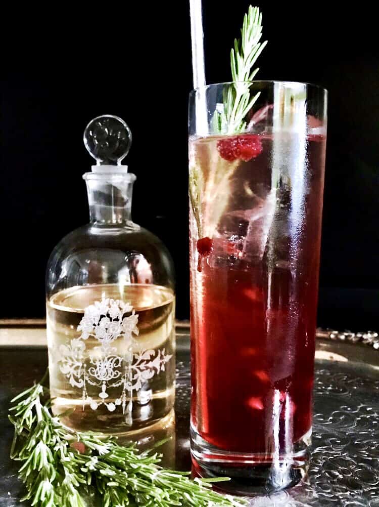 pomegranate gin fizz - festive holiday cocktails