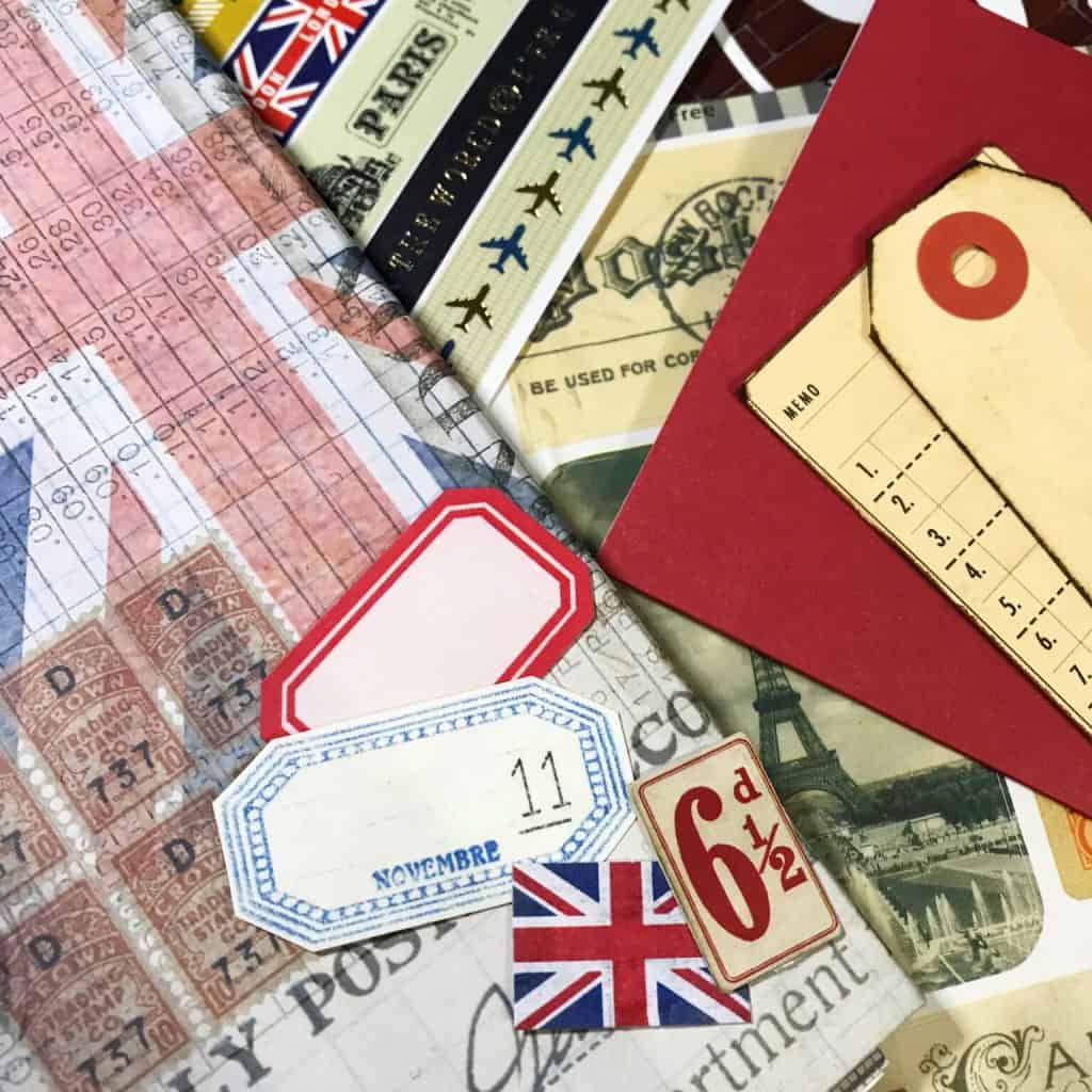 London and Paris themed travel journal supplies